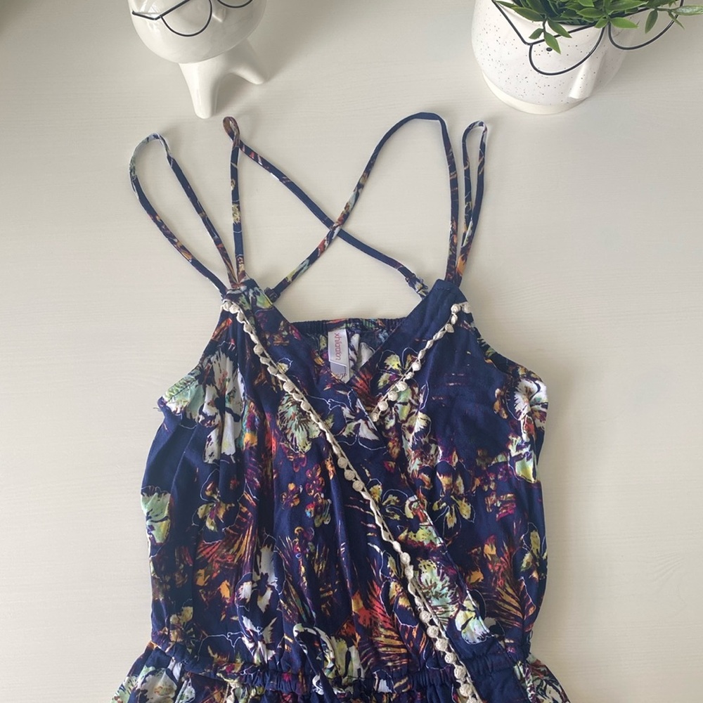 Floral strappy romper